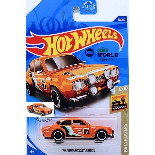 Xe mô hình Hot Wheels basic '70 Ford Escort RS1600 GHB86.