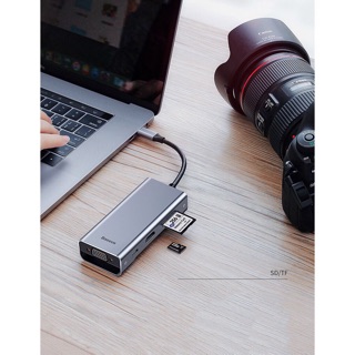 Hub chuyển đa năng baseus 5in1 (type-c to 2xUSB3.0+HDMI 4k)
