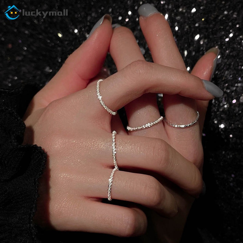Nhẫn đeo ngón tay đính đá phong cách Hàn Quốc thanh lịch thời trang cho nữ
