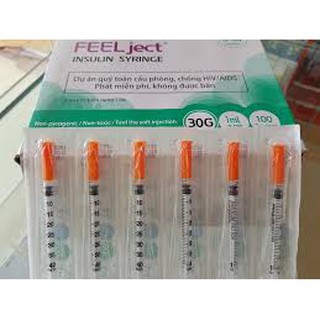 BƠM TIÊM TIỂU ĐƯỜNG FEEL JECT 1ML U-40 DÙNG 1 LẦN