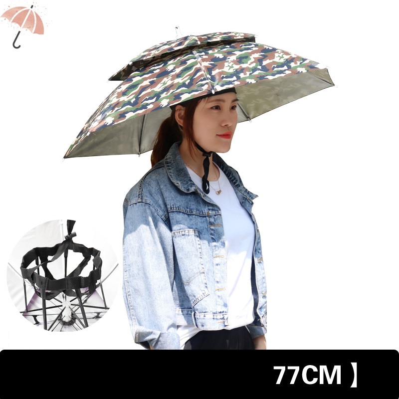 Ô Đội Đầu 2 Tầng Che Nắng Mưa, Câu Cá, Dã Ngoại