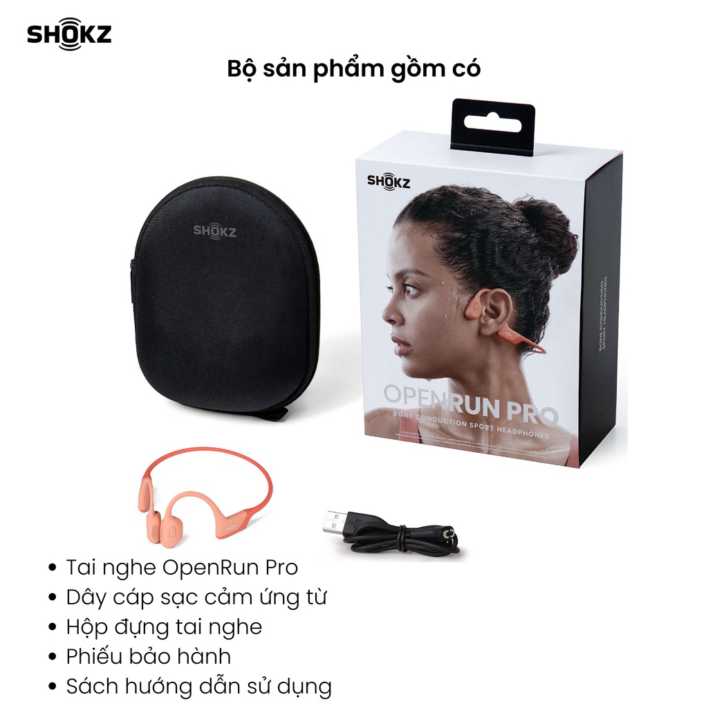 Tai Nghe Bluetooth Thể Thao Truyền Âm Thanh Qua Xương SHOKZ OPENRUN PRO S810 Màu Hồng - Bảo hành 2 năm