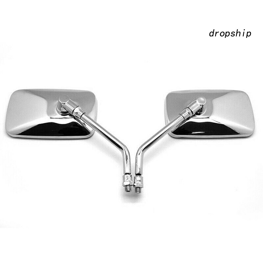 Set 2 Gương Chiếu Hậu Hình Chữ Nhật 10mm Thông Dụng Gắn Tay Lái Xe Máy