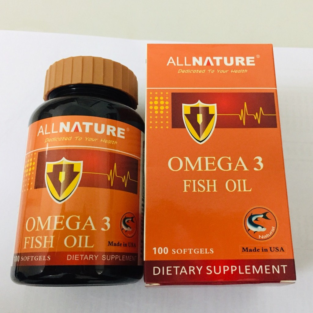 Dầu cá Omega 3 Fish Oil Allnature- Hỗ trợ bổ sung EPA, DHA giúp bổ não, sáng mắt, ngăn ngừa bệnh tim mạch (100 viên)