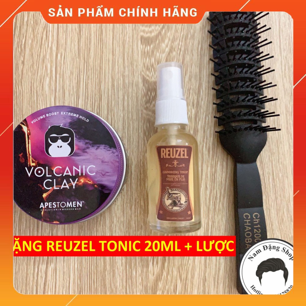 [CHẤT LƯỢNG] [CHÍNH HÃNG TEM SMS] Sáp Vuốt Tóc Volcanic Clay Version 4 + Tặng Reuzel Grooming Tonic 20ml + Tặng Lược Ch