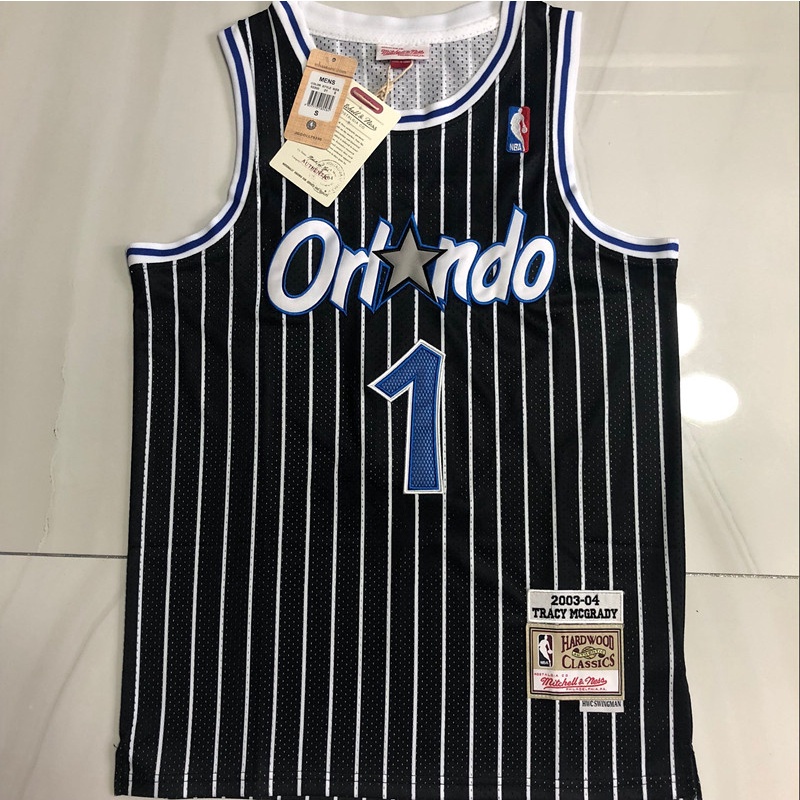 Áo đấu thêu đầy đủ NBA Orlando Magic No. 1 Tracy McGrady Bóng Rổ Mặc Áo Thể Thao Top City Retro Quần