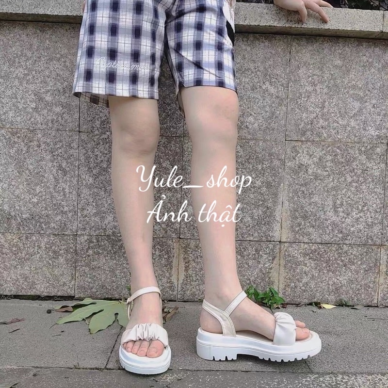 SANDAL ULZZANG QUAI BÈO ÊM CHÂN, KHÔNG THẤM NƯỚC ĐẾ RĂNG CƯA ẢNH THẬT