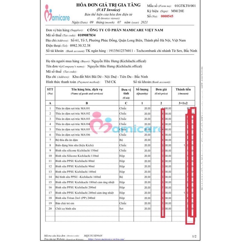 Bình sữa đa năng cổ rộng Kichilachi Tritan có tay cầm chống sặc, đầy hơi cho bé 240ml