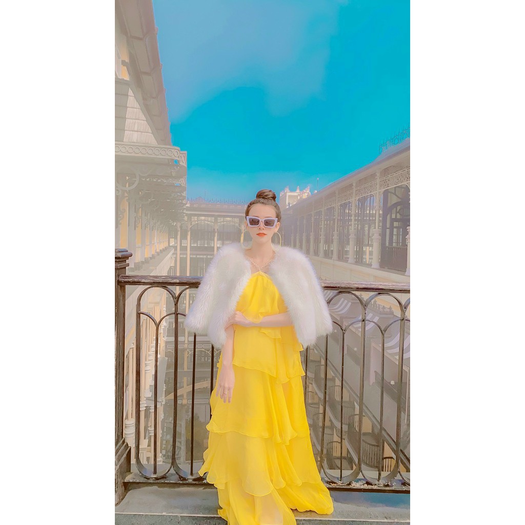 💥 SIÊU HÓT 💥 Đầm Maxi hai dây xích hoặc cổ hoa đi biển dáng dài xếp tầng Váy dự tiệt du lịch yếm xích 5 tầng hở vai | BigBuy360 - bigbuy360.vn