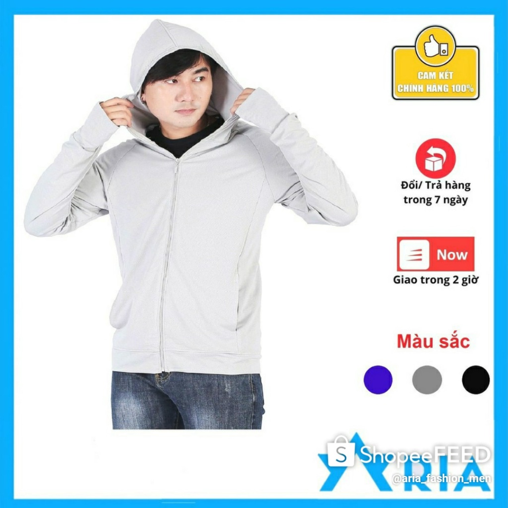Áo Chống Nắng Nam Vải Kim Cương Dầy Chống Tia UV Thoáng Mát Mới Nhất 2021