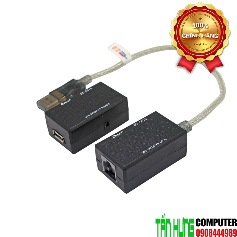 Bộ khuếch đại tính hiệu USB qua Lan Chính Hảng Dtech DT5015 ( 60 > 100met)