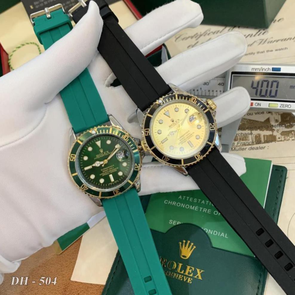 Đồng hồ nam Rolex - mặt tròn toạ độ xoay dây cao su chống nước cao cấp DH504 Shop691