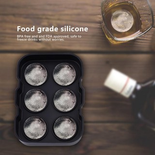 Silicone Round Ball Maker Ice Cube Tray 6 Cavities Chocolate Candy Mold Kitchen Tools