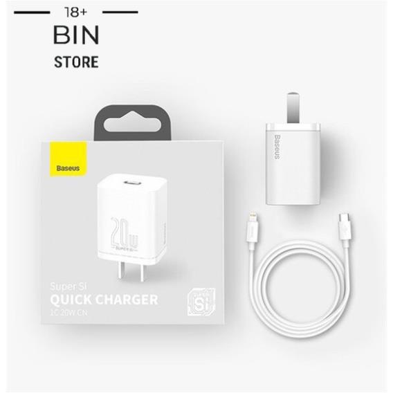 Bộ Sạc Nhanh Iphone 20W Chuẩn Sạc PD - Chính Hãng baseus Bảo Hành 12 tháng
