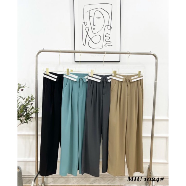 Quần vải ống suông cạp viền hàng QCL1