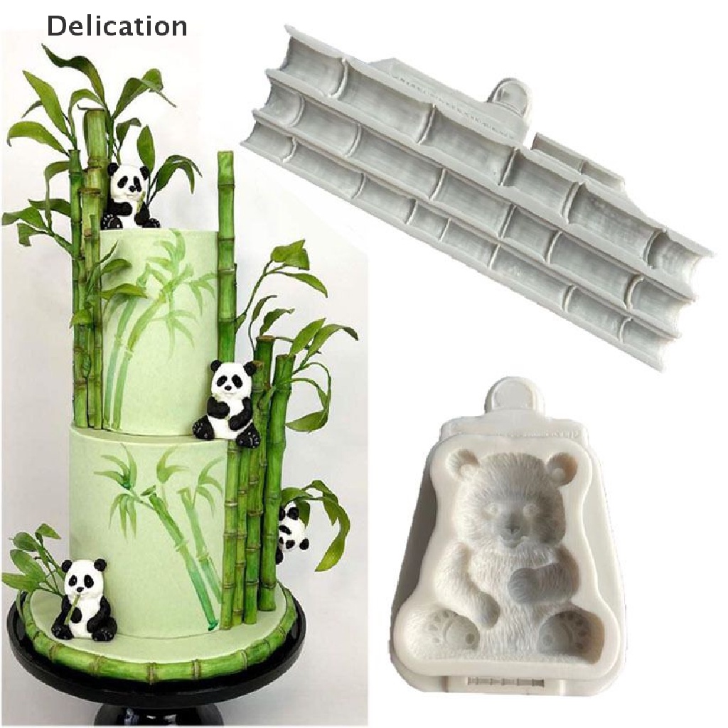 Khuôn silicone tạo hình làm bánh kẹo hình gấu trúc/thanh tre