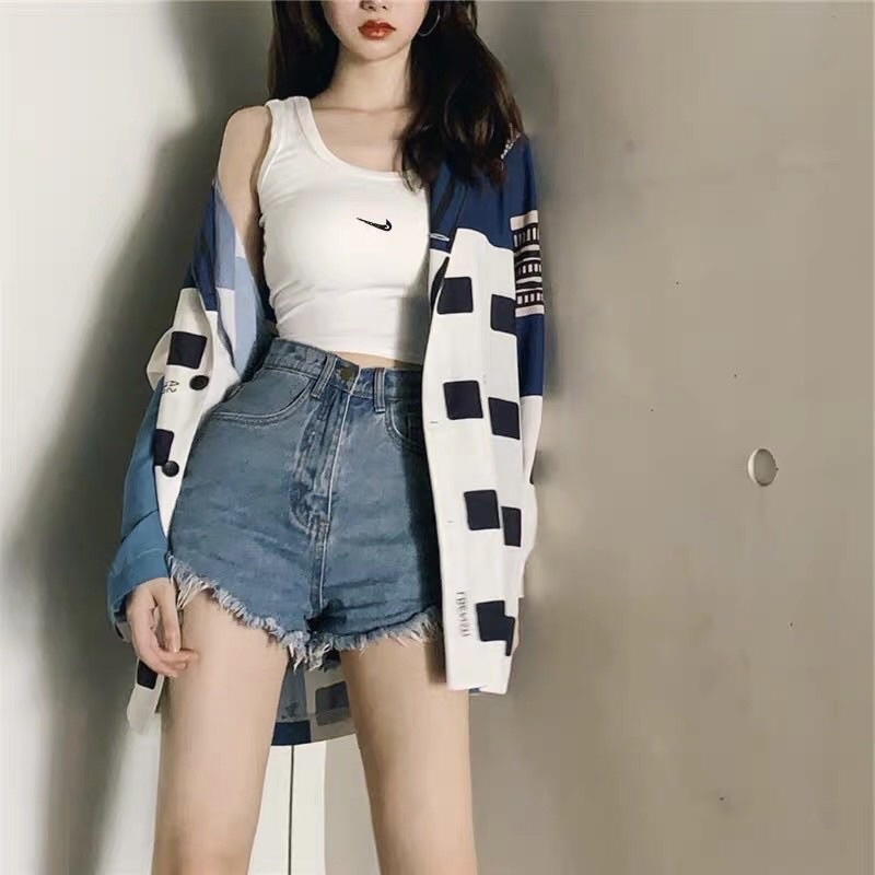 Áo Ba Lỗ Dấu Tích , Đen & Trắng , Mùa Hè kA