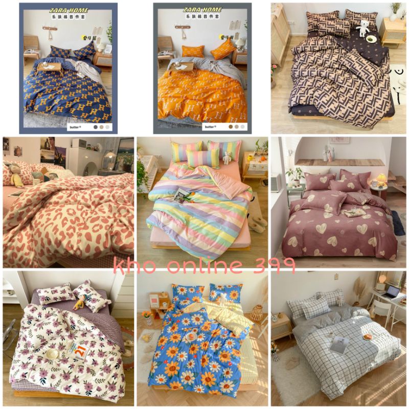 [RẺ VÔ ĐỊCH] bộ chăn ga gối 4 món cotton poly phong cách Hàn Quốc, chăn ga gối nệm, chăn, mền