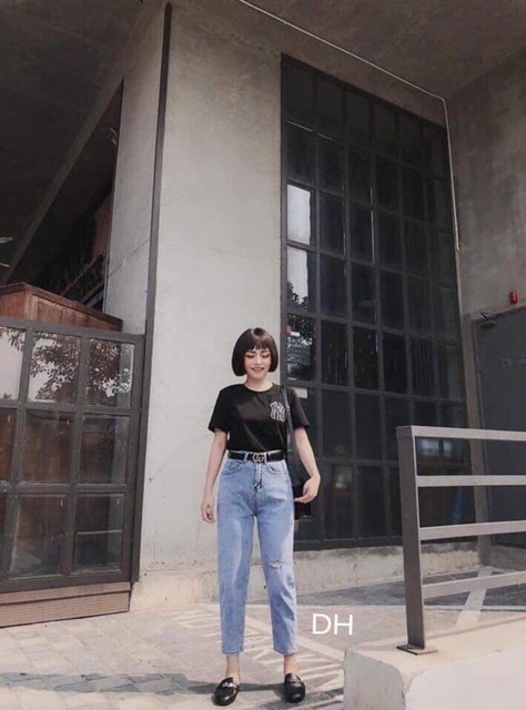 Quần BEGY BÒ RÁCH MỘT GỐI D&amp;H