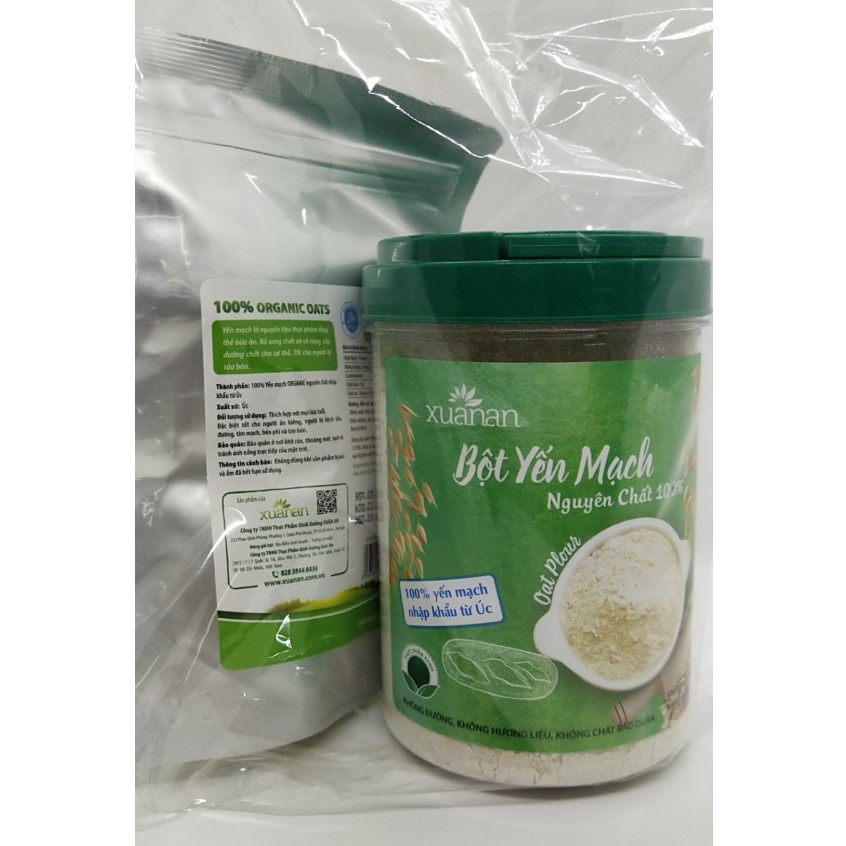 Bột Yến Mạch Nguyên Chất Xuân An - Ăn dặm - Ăn kiêng - 500g (Kèm quà tặng Gói yến mạch -150 gam)