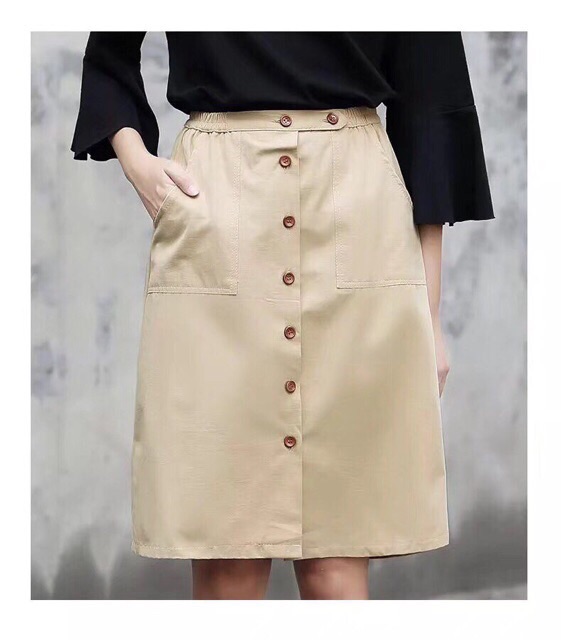 Chân Váy Kaki Cúc Quảng Châu(#902)_Xưởng May Quang Anh