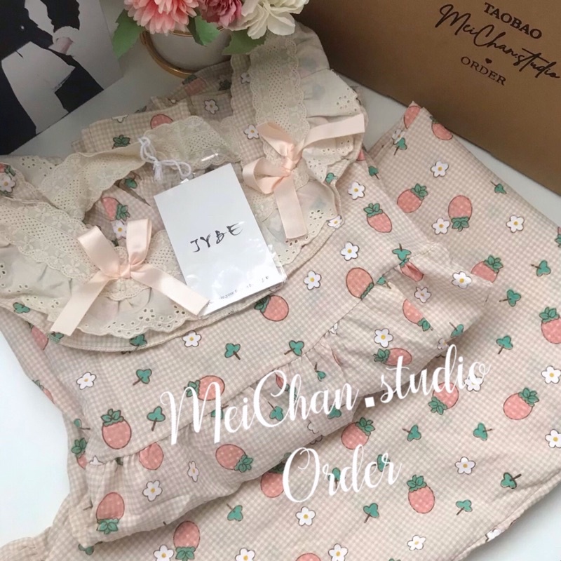 BN22_ Đồ Ngủ, Đồ Bộ Nữ Mặc Nhà Tiểu Thư Dài Tay Phối Bèo Nơ Quảng Châu