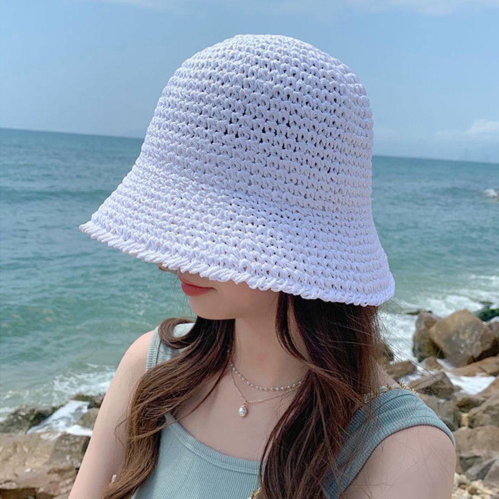 Mũ Vành Chống Nắng Chống Tia UV Màu Sắc Đơn Giản Phong Cách Hàn Quốc