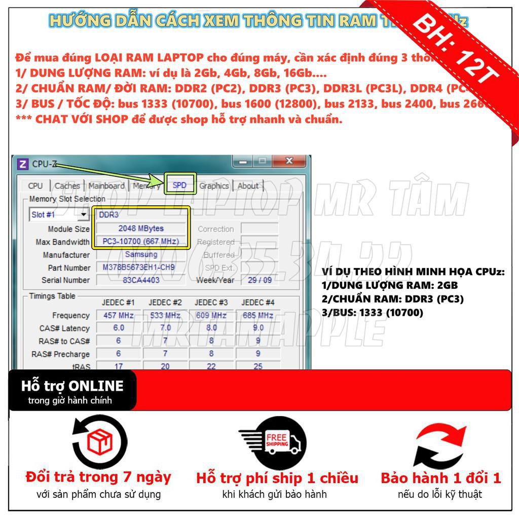 [BH12TH] RAM LAPTOP DDR3 2GB, 4GB, 8GB - BUS 1600 (PC3 12800) Zin Tháo Máy Chính Hãng | BigBuy360 - bigbuy360.vn
