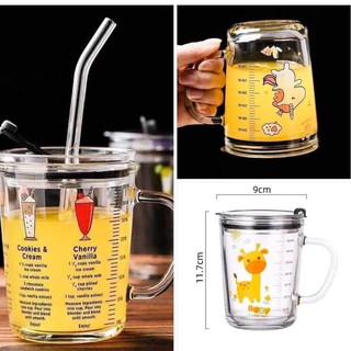 [SẴN - RẺ] CỐC THUỶ TINH CHIA ML CÓ ỐNG HÚT + KHÔNG ĐỔ + AN TOÀN