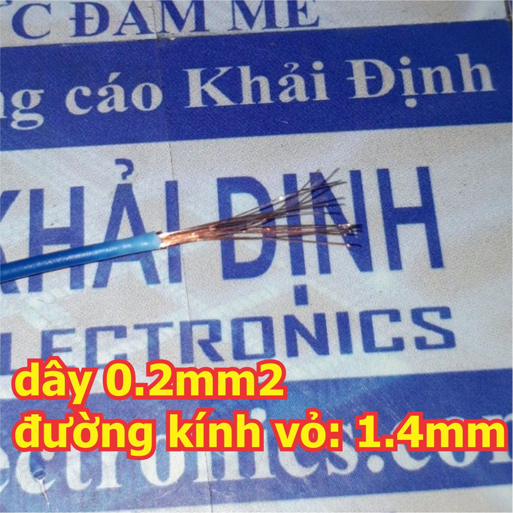 Dây điện đơn RV 0,2mm 0.2mm dây mềm, sợi đồng nhỏ  có 6 màu đỏ/đen/lục/trắng/dương/vàng kde1661