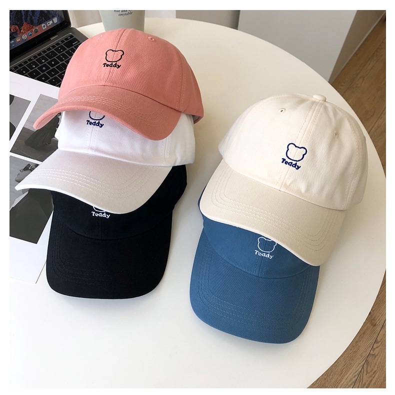 Mũ Lưỡi Trai Thêu Hình Gấu Dễ Thương Phong Cách Hàn Quốc Thời Trang Mùa Hè Cho Nữ