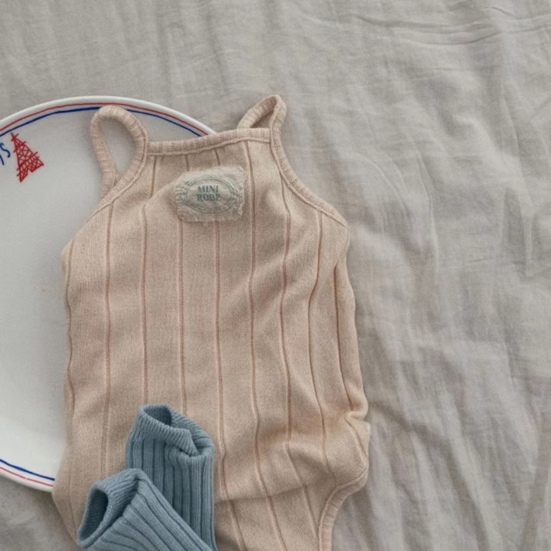 Bộ Áo Liền Quần Một Mảnh Vải Cotton Mỏng Mềm Mại Kiểu Hàn Quốc Thời Trang Mùa Hè Cho Bé ZD2D