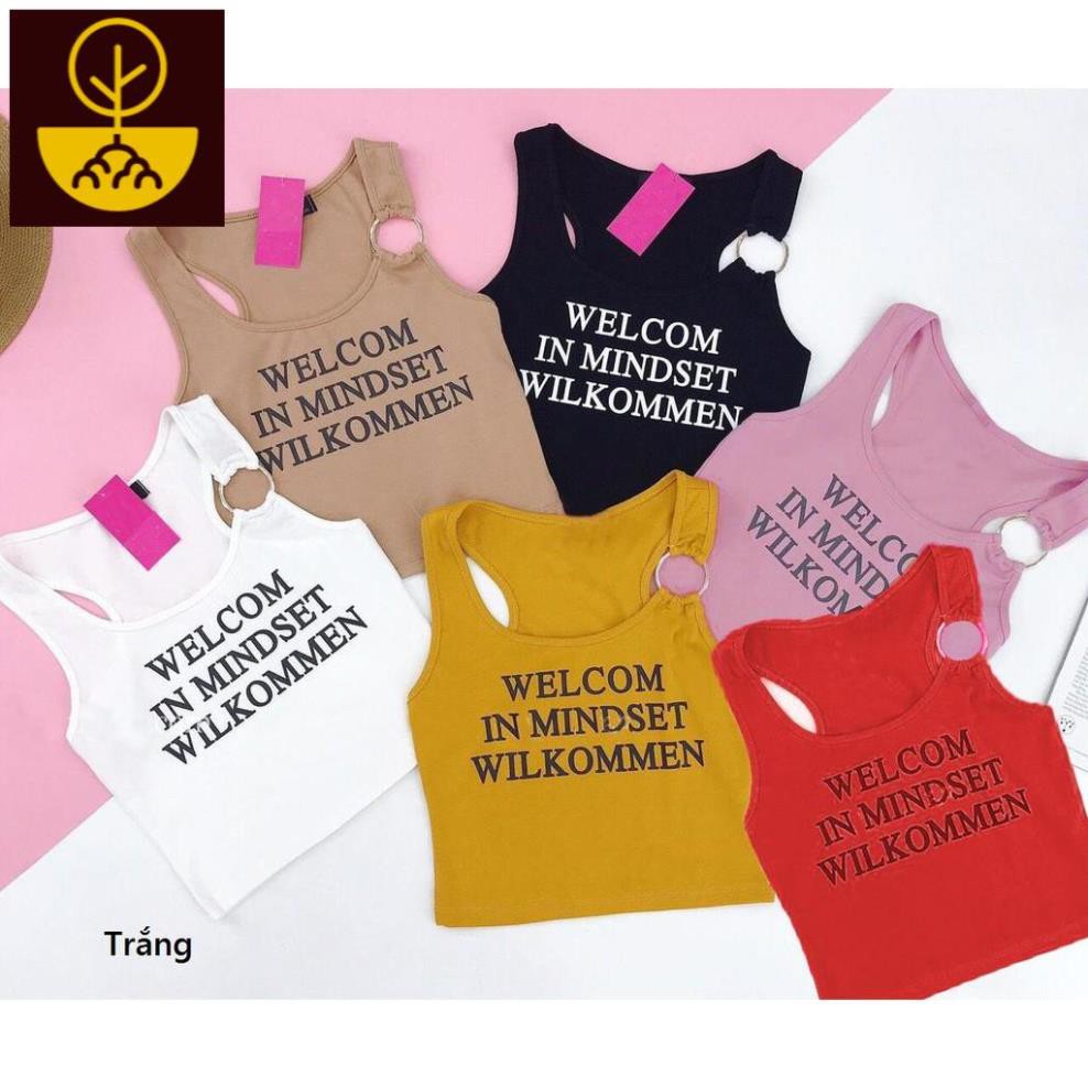 Áo thun bé gái, kiểu sport body ôm, lửng kiểu ba lỗ, phong cách thể thao (Màu trắng) Mi Mi shop