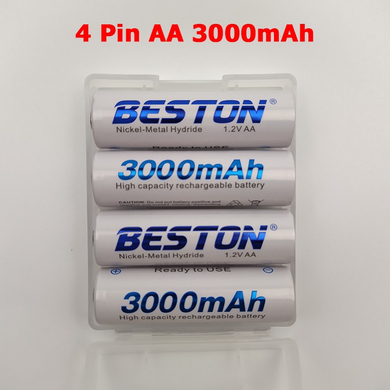 Pin sạc Beston AA AAA pin NiMH và Bộ sạc cho mic không dây, điều khiển từ xa, đồ chơi trẻ em