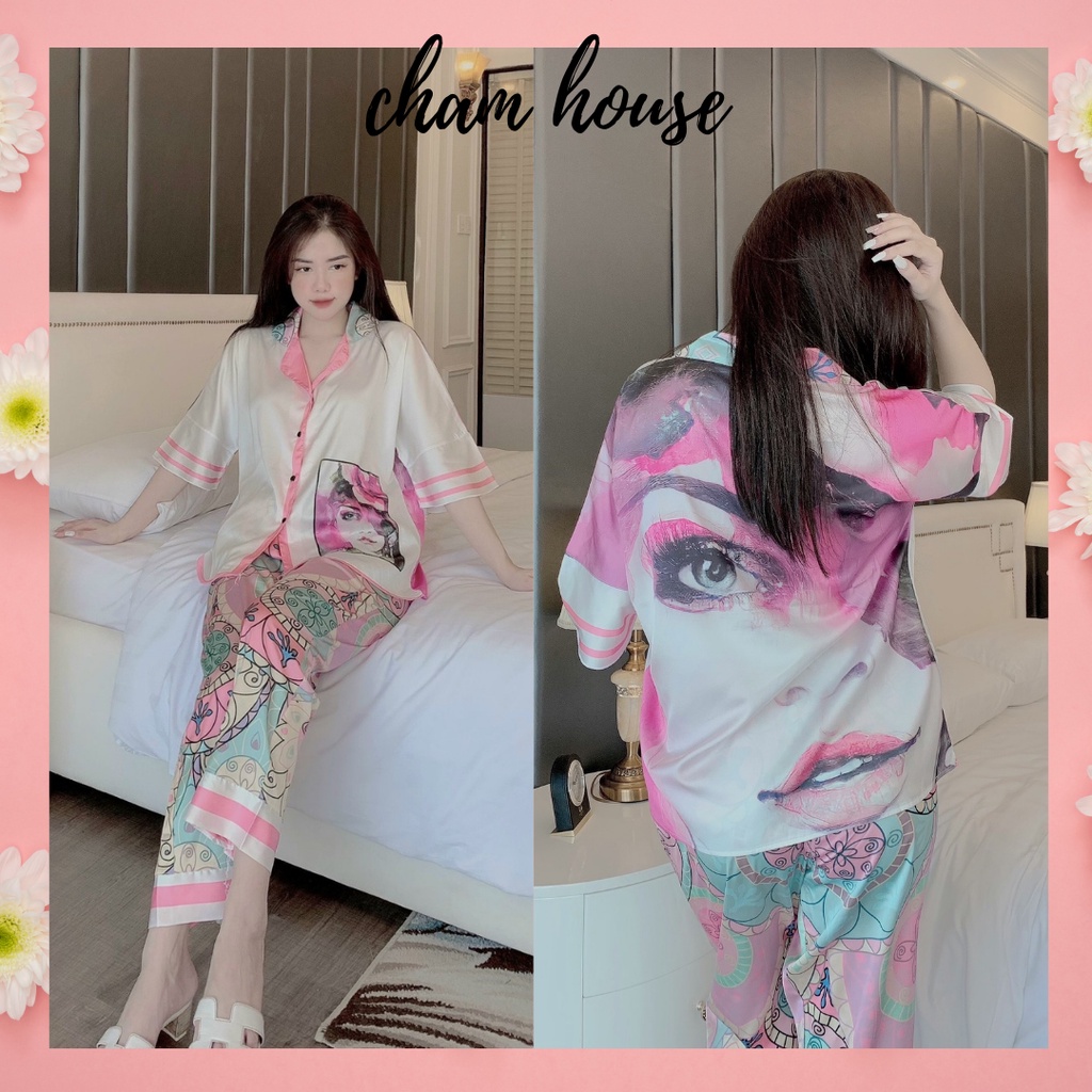 PIJAMA satin lụa, đồ bộ nữ tay ngắn quần dài cao cấp, xinh xắn Piti Shop | BigBuy360 - bigbuy360.vn