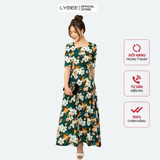 [Mã BMLT30 giảm đến 30K đơn 299K] Váy trung niên LYBEE lụa hàn châu 637