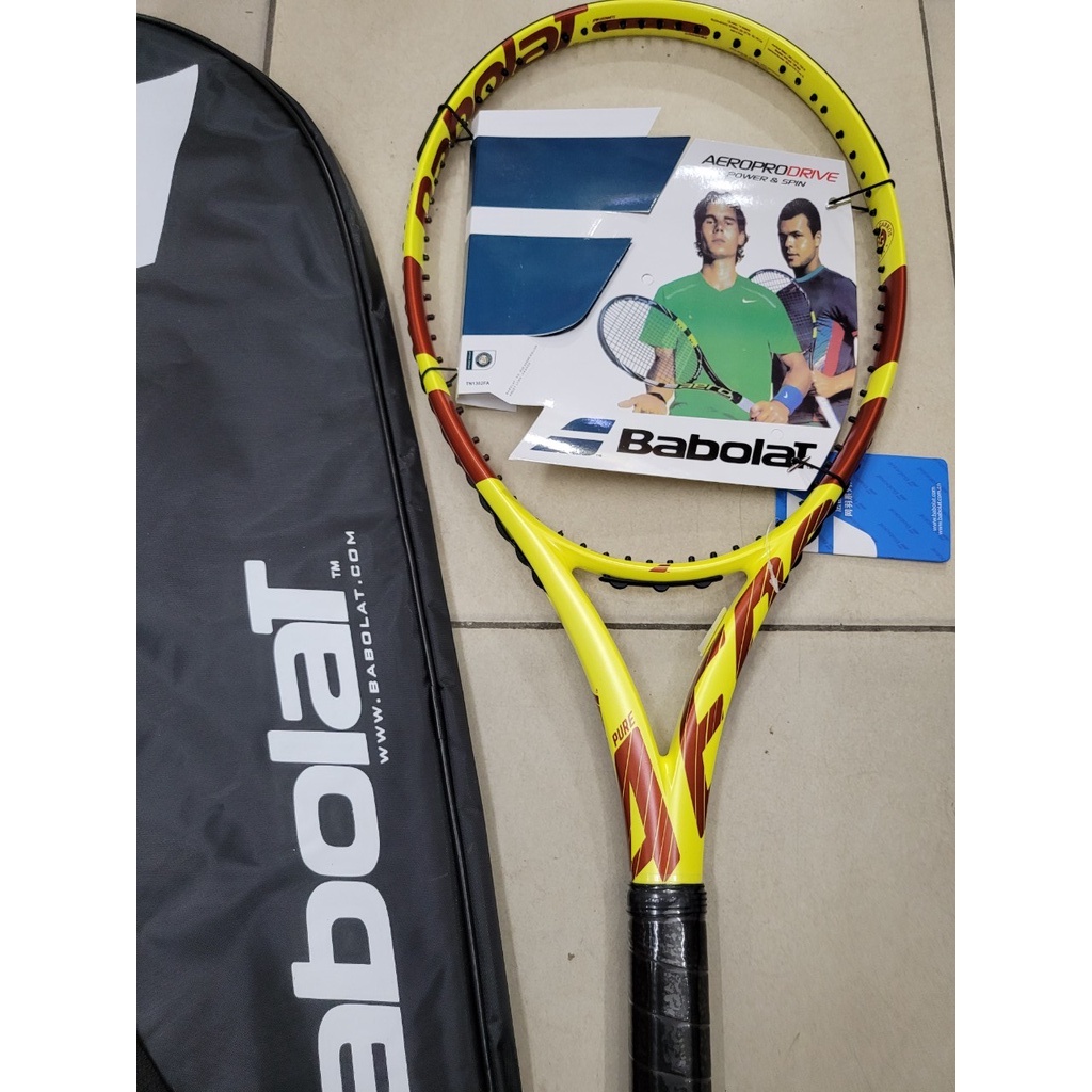 Vợt tennis Babolat 275g- Màu vàng - tặng căng cước quấn cán và bao vợt - ảnh thật sản phẩm