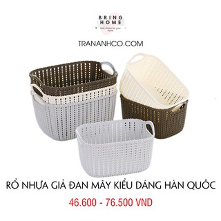Rổ nhựa giả đan mây kiểu dáng Hàn Quốc