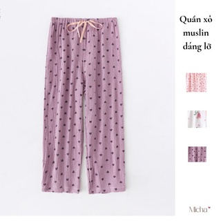 Quần nữ mặc nhà dáng lỡ vải xô muslin siêu mềm nhẹ - Micha Q70