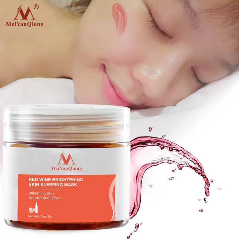 Mặt Nạ Dưỡng Trắng Da MeiYanQiong Cấp Ẩm Với Tinh Chất Rượu Vang Đỏ Chăm Sóc Làm Trẻ Hóa Làn Da Hiệu Quả Cao da căng bóng  cấp ẩm thải độc Ngừa Mụn Chống Lão Hóa 50g