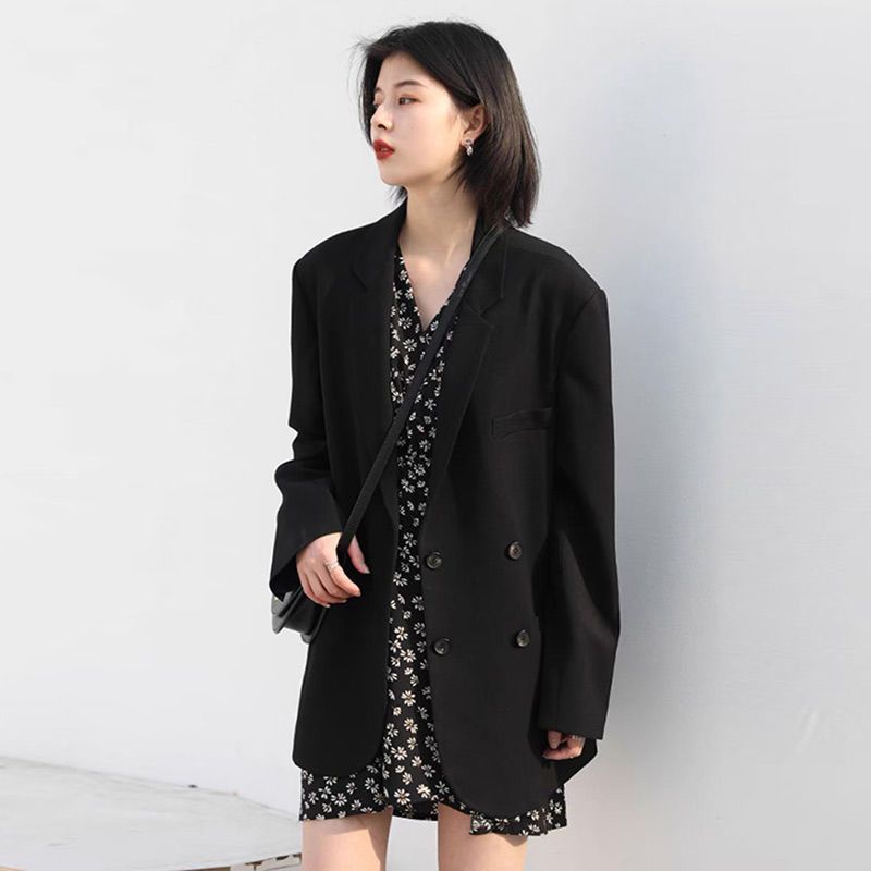 Áo Khoác Vest Tay Dài Dáng Rộng Phong Cách Phương Tây Thời Trang Xuân Thu Cho Nữ Plus Size