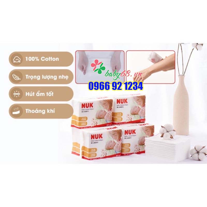 Khăn Vải Khô Đa Năng NUK (Gói 80 cái)