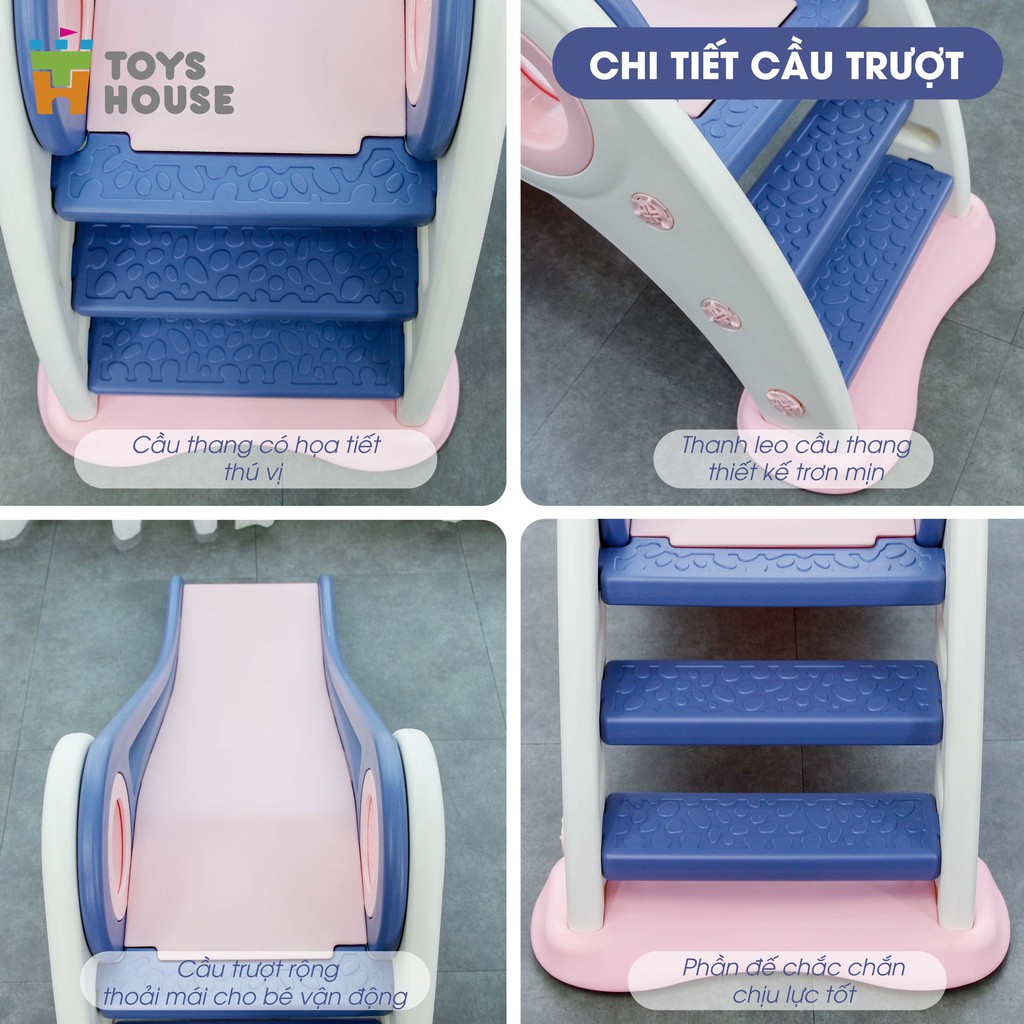 Đồ chơi vận đông - Sân chơi trong nhà cho bé cầu trượt/ tuột gấp gọn cho bé Toyshouse - B343