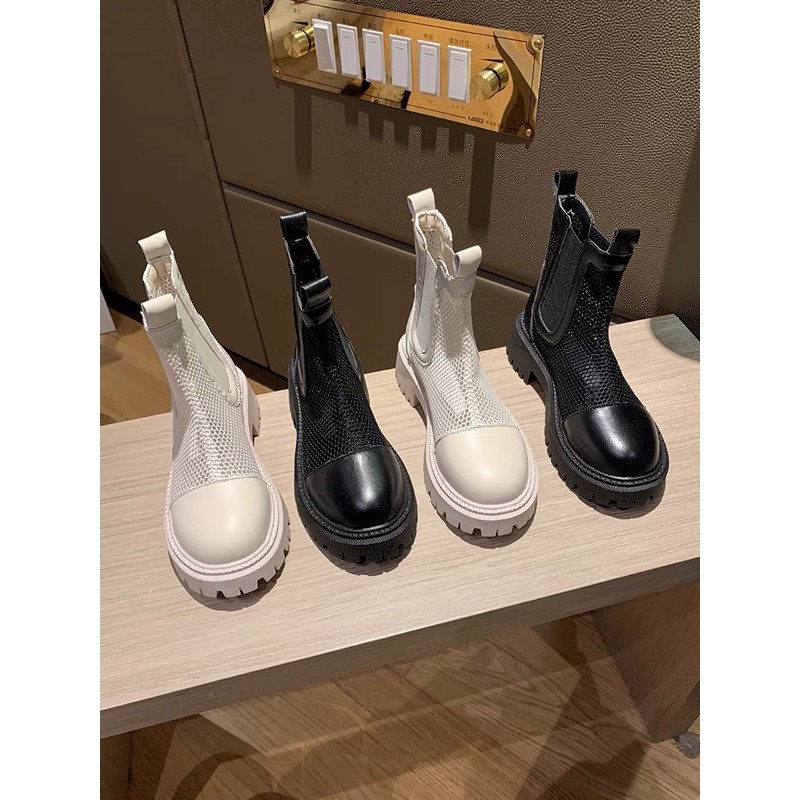 Boots lưới ulzzang cổ chun ngắn đế cao 3cm