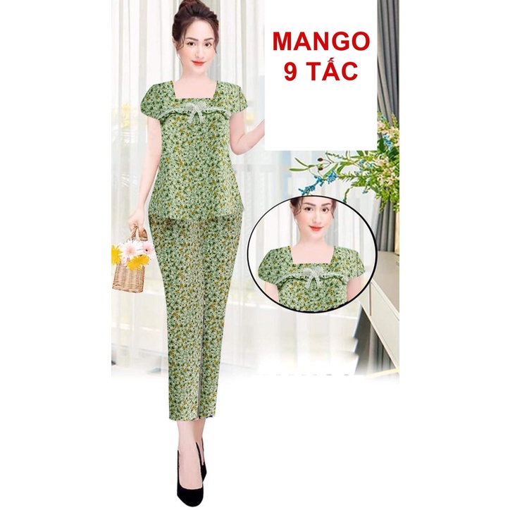 Đồ bộ ManGo cổ Ren nơ Quần dài 9 Tấc Big Size ShopThanhThanh 0377529486