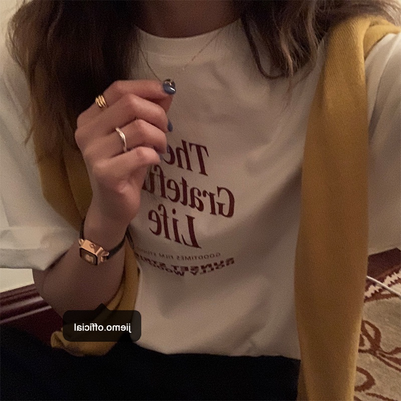 Áo Thun Tay Ngắn Cổ Tròn Dáng Rộng In Họa Tiết Phong Cách Hàn Quốc Thời Trang Mùa Hè Mới Cho Nữ