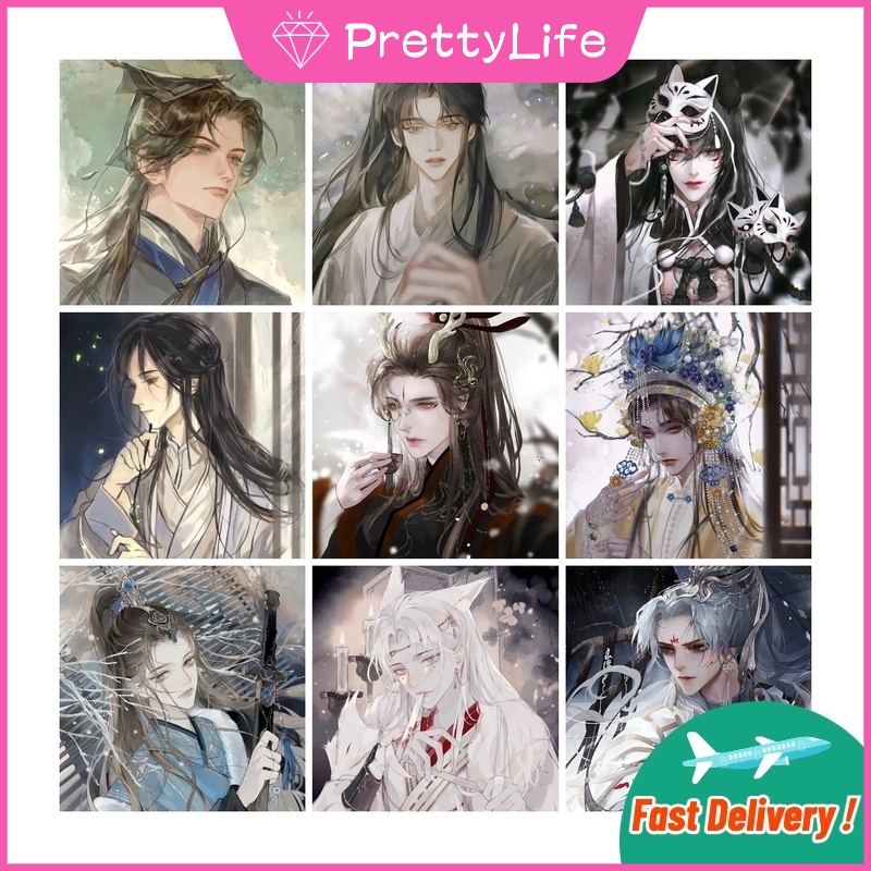 Bộ Tranh Đính Đá 5D Tự Làm 30x30cm / 40x40cm / 50x50cm Hình Bé Trai Anime