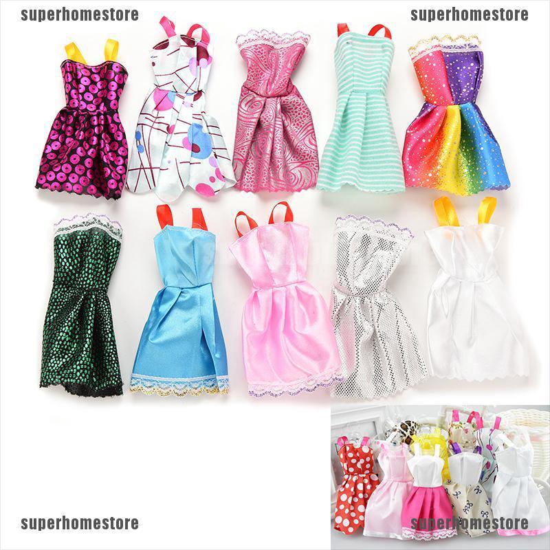 Bộ 10 đầm búp bê thời trang làm thủ công cho bé gái