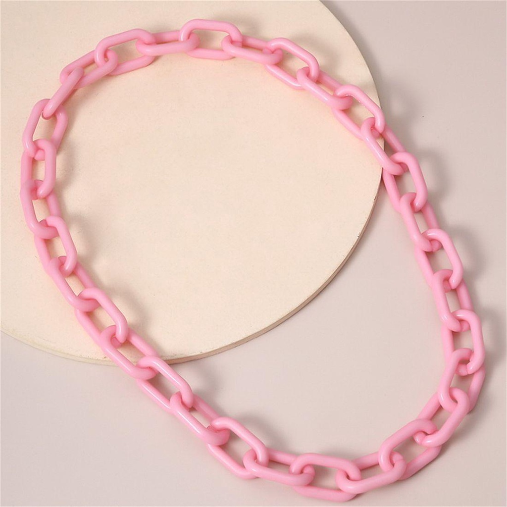 CACTU Vòng cổ Mặt Đá Acrylic Dày Thiết Kế Đơn Giản