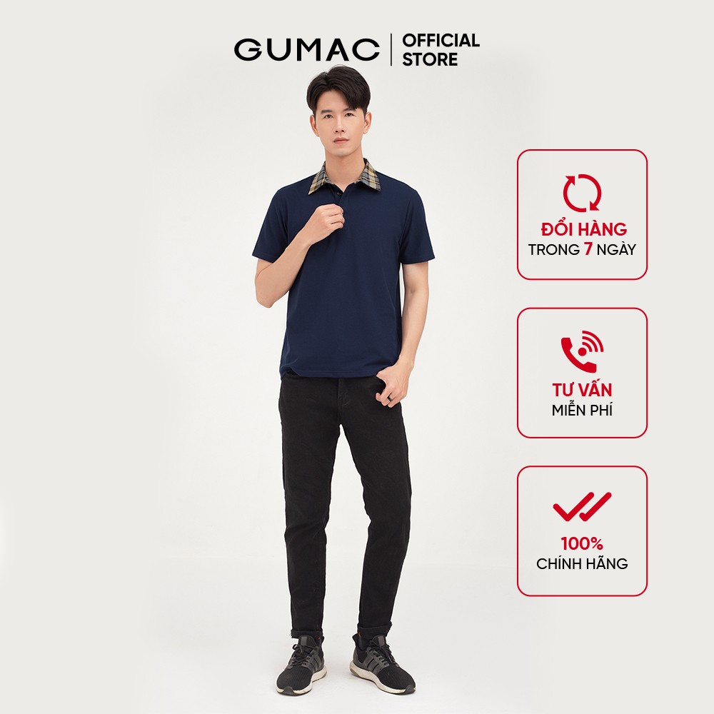 Áo thun polo nam phối cổ GUMAC đủ màu, mẫu cao cấp mới nhất ATNB465 | BigBuy360 - bigbuy360.vn
